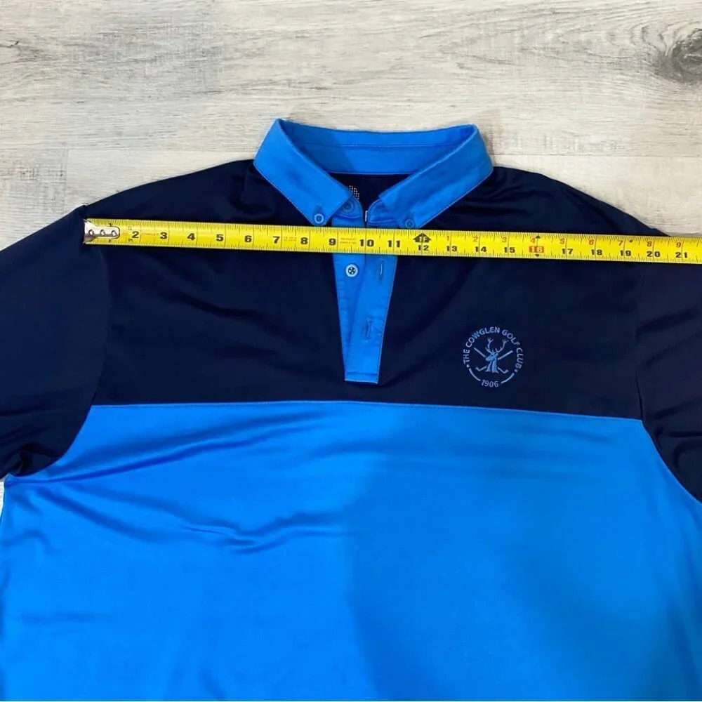 Murray Golf Men's Colorblock Polo Shirt Size L Blue Navy - Cowglen Scotland - Picture 8 of 17